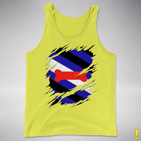 Puppy Pride Flag Ripped Reveal Premium Tank Top